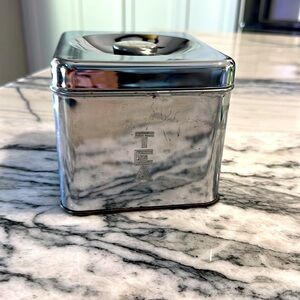 Lincoln Beautyware Tea Canister Vintage Mid Century modern Silver/chrome Finish